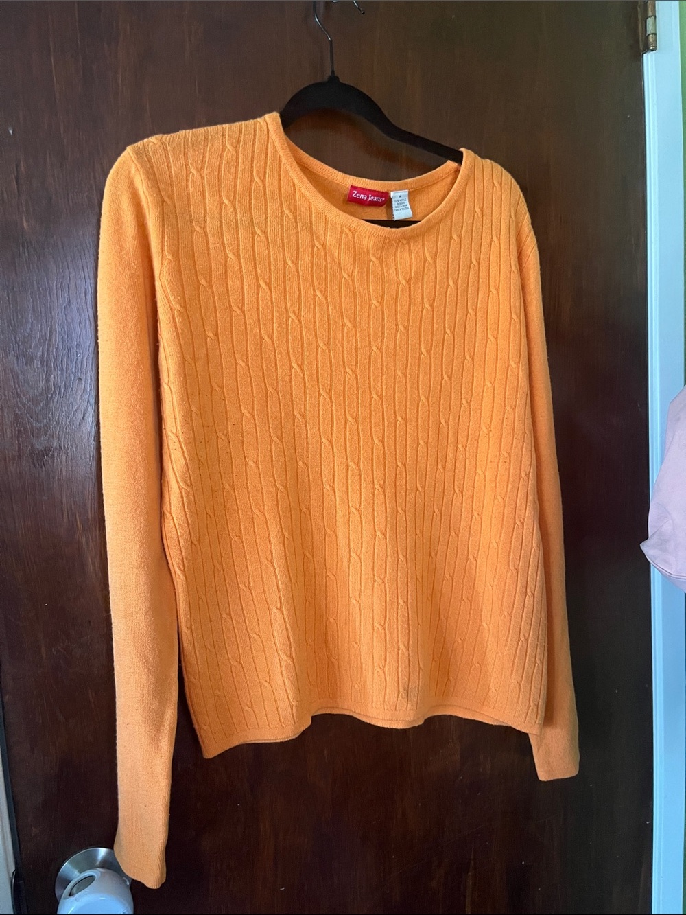 Orange Cable-Knit Women's Sweater